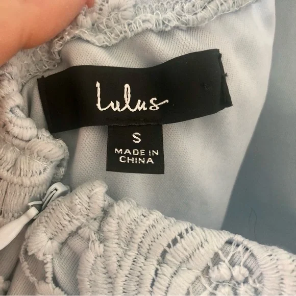 Lulus Romance Language Light Blue Backless Lace Dress Size Small - Picture 9 of 10